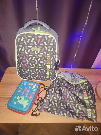 Рюкзак школьный, мешок для сменки, пенал