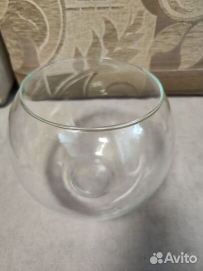 Аквариум круглый 5,5 литров 19*22 см, корм