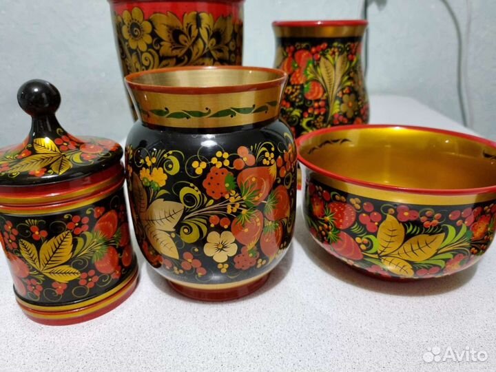 Ваза хохлома