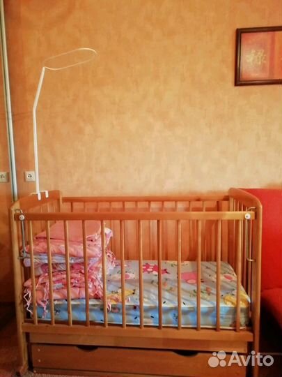Кроватка детская(+матрас, бортики, постельные прин