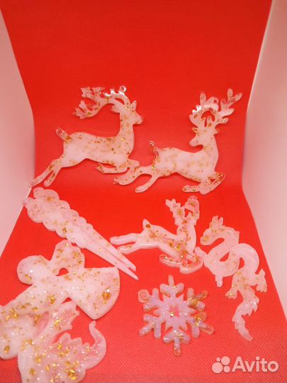 Елочные игрушки из эпоксидной смолы