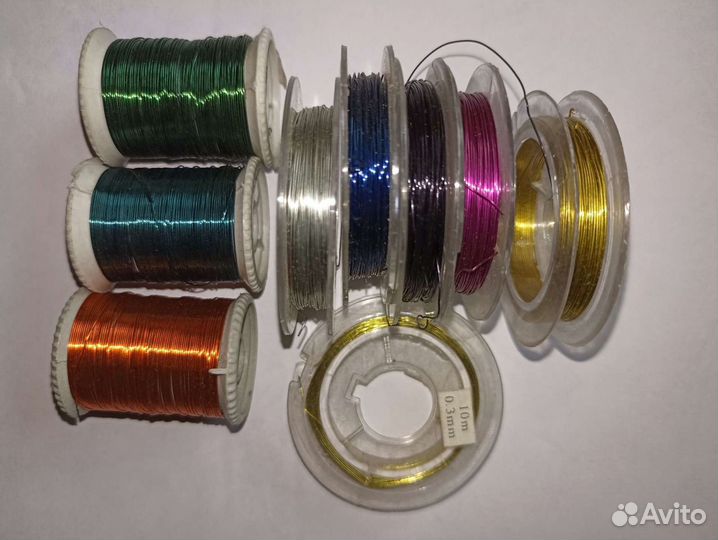 Иглы и набор для вышивания бисером, бисер, проволо