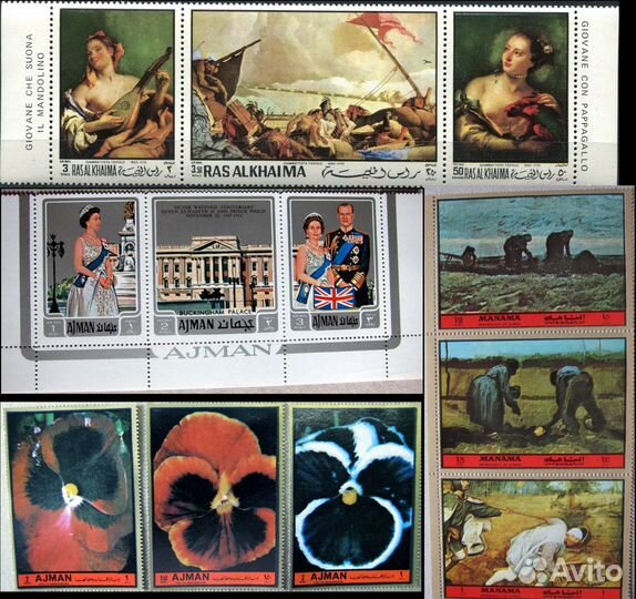 Марки. Аджман, Манама, Рас-эль-Хайма. (MNH)