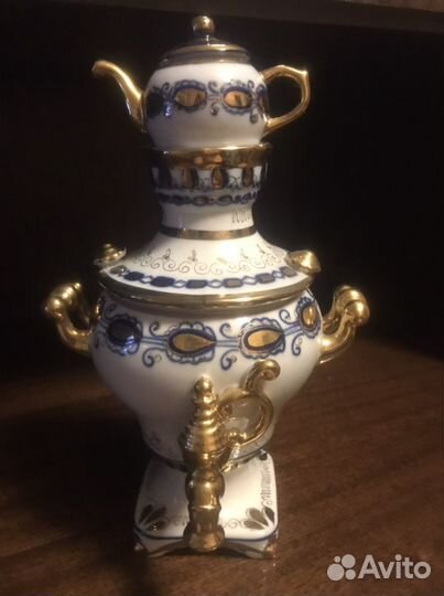 Гжель самовар с чайником