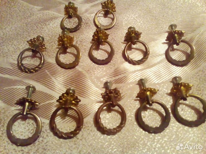 Мебельные ручки 12шт,цвет под латунь