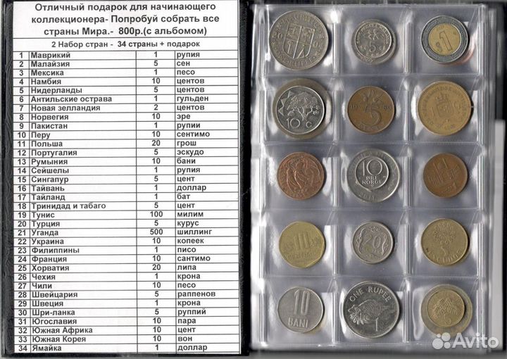 Набор иностранные монет