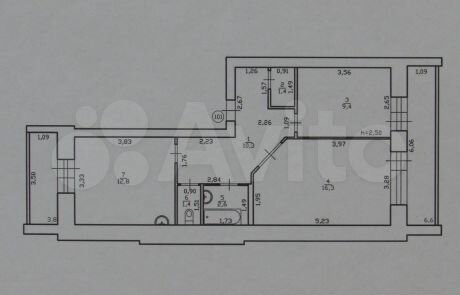 2-к. квартира, 54,2 м², 1/5 эт.