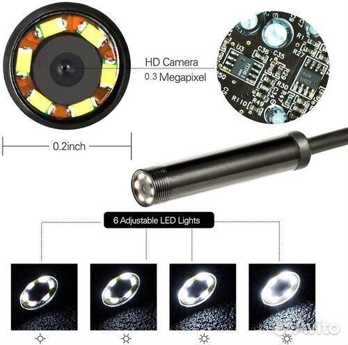 Эндоскоп (7мм-640x480- 5метров )(SME13)