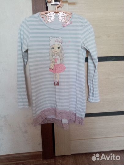 Лонгслив-туника на девочку