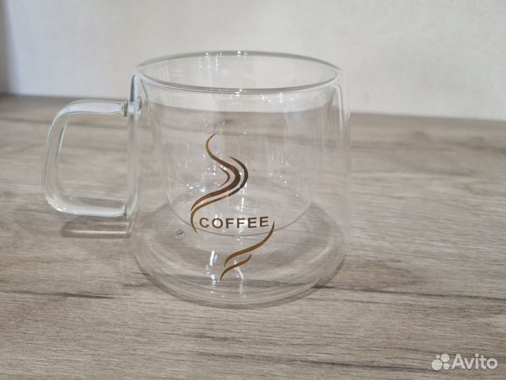 Кружка стеклянная под кофе