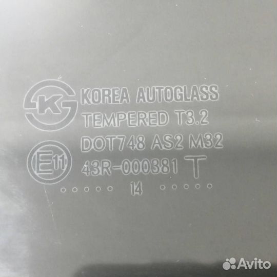 Стекло двери задней правой Hyundai Solaris 2010-20