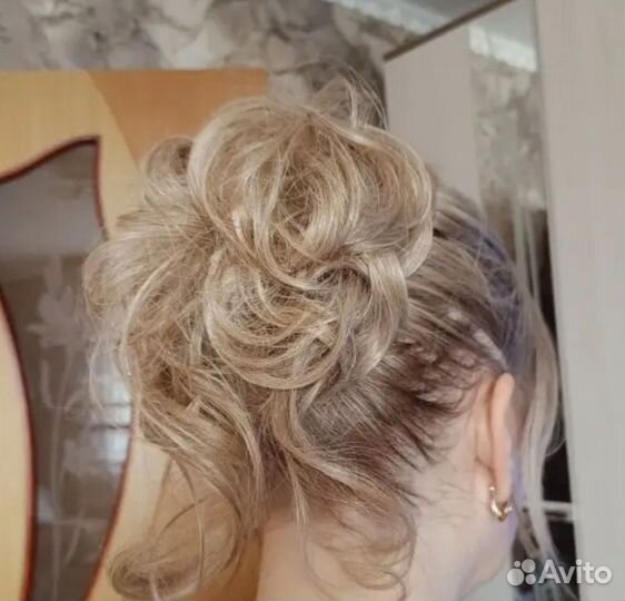 Шиньон из искусственных волос. Заколка краб