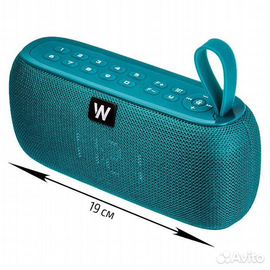 Портативная колонка walker WSP-150 с часами (бирюз