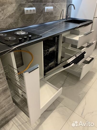 Белая прямая кухня ксп:29426