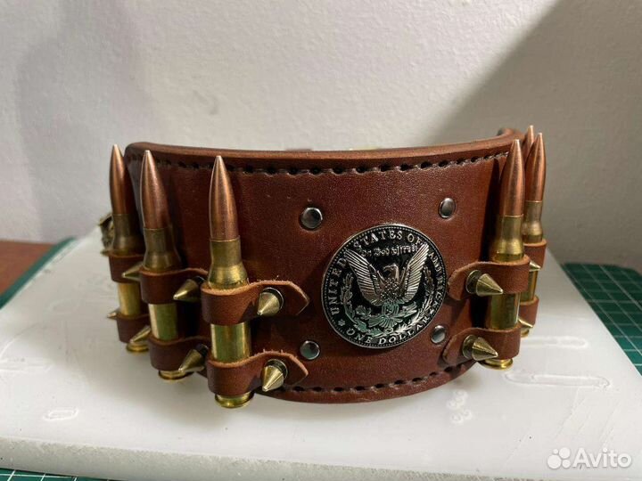 Ошейник кожаный