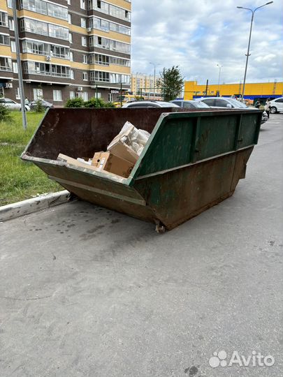 Вывоз мусора контейнером, газелью, самосвалом