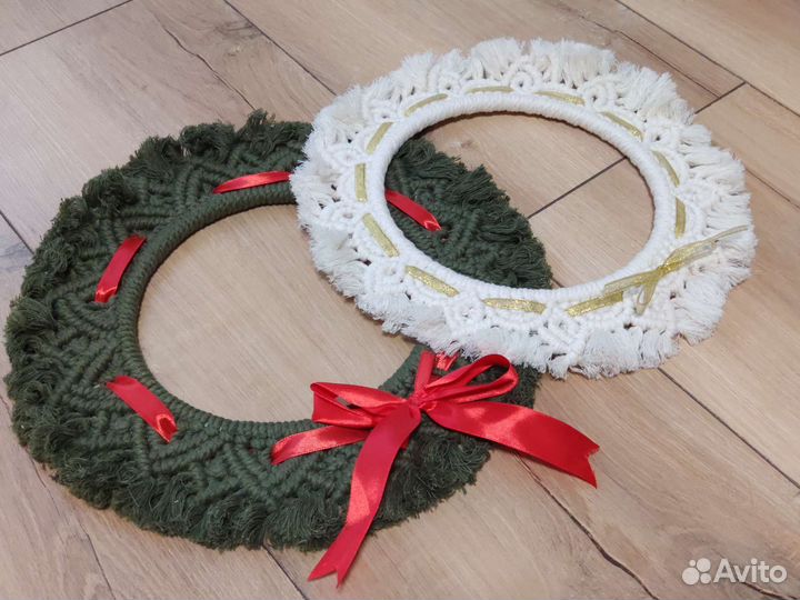 Венок макраме настенный декор