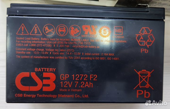 Ибп APC Back-UPS CS 500 + АКБ CSB GP 1272 F2 12В