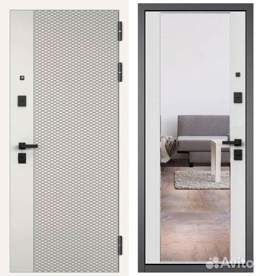 Входные металлические двери с зеркалом