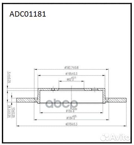 Диск тормозной зад toyota auris 1.4/1.6/2.0
