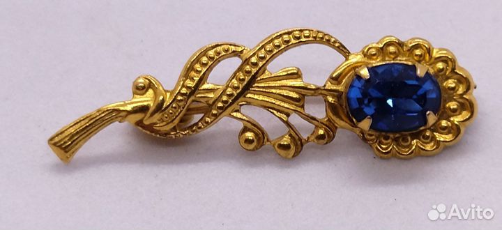 Брошь.цветок СССР латунь, позолота. 3,8*1см