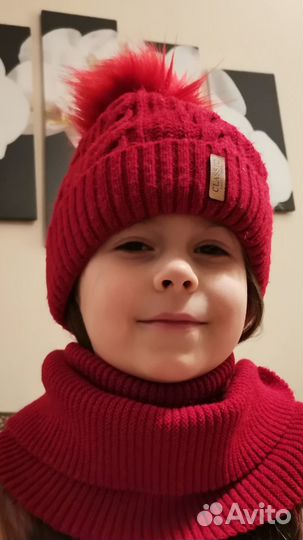 Комплект шапка и снуд для девочки