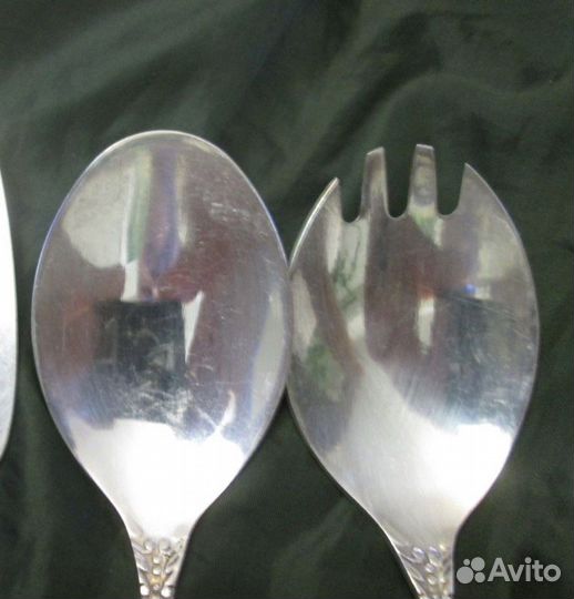 Не б/у СССР Большие Ложка Вилка Мельхиор Серебрени