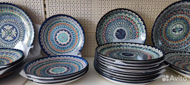 Узбекская расписная керамическая посуда ручной раб