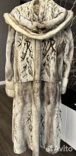 Шуба норковая 50 52 длинная с капюшоном