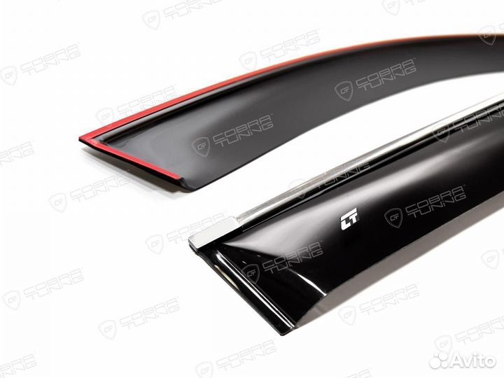 Дефлекторы окон Subaru Outback III 4 части хром