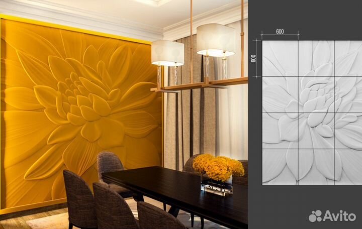 Гипсовое панно барельеф 