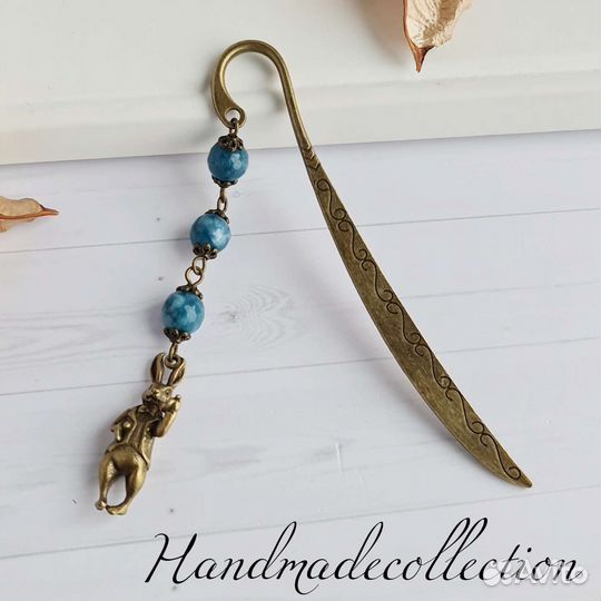 Закладки для книг с агатом Заяц