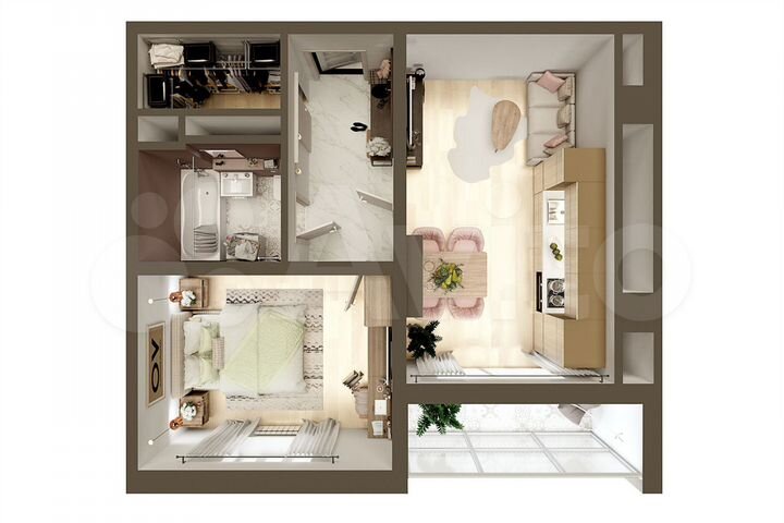 1-к. квартира, 44,3 м², 3/5 эт.