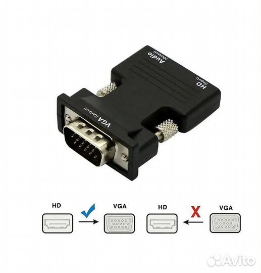 Адаптер переходник hdmi - VGA с аудио выходом 3,5