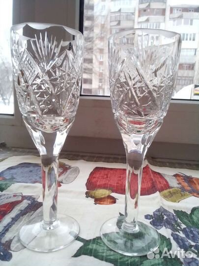 Хрусталь СССР- ваза, стаканы,рюмки