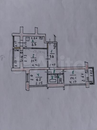 3-к. квартира, 68,2 м², 7/9 эт.