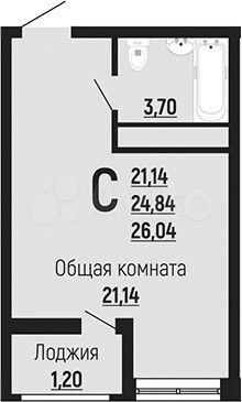 Квартира-студия, 26 м², 10/24 эт.