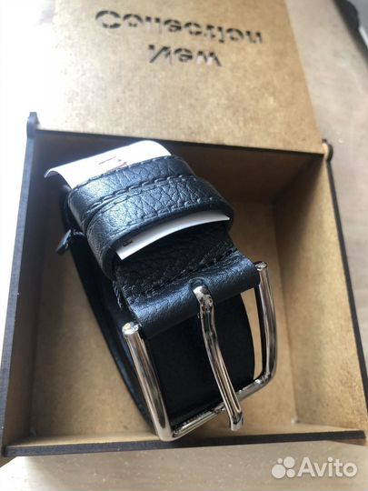 Кожаный ремень 135 см новый в подарочной коробке