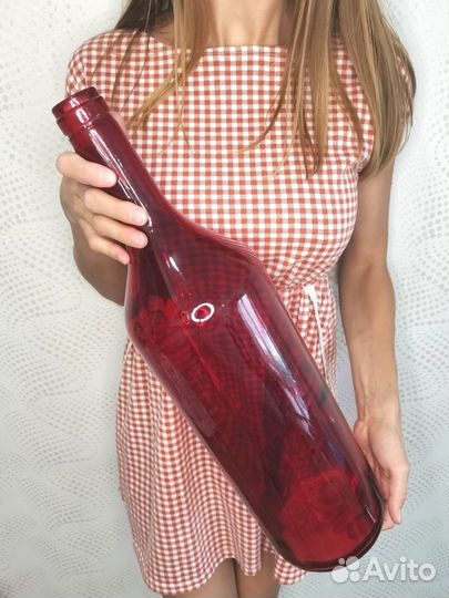 Бутылка из цветного стекла, 5 л /для вина, пробка