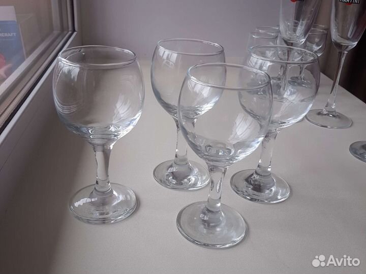 Бокалы для вина, шампанского и др.напитков, 14шт