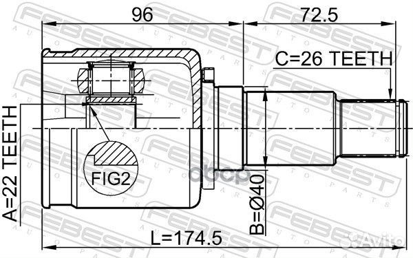 ШРУС внутренний правый 22x40x26 (suzuki grand V