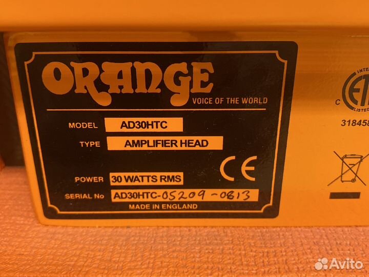 Orange ad30 htc ламповый гитарный усилитель
