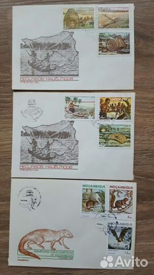 Конверт почтовые Португалия Мозамбик Швейцария