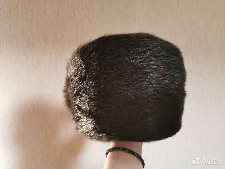 Шапка меховая нутрия чёрная Рот фронт