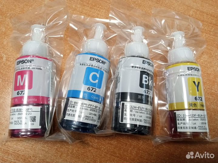 Чернила epson 672 оригинальные
