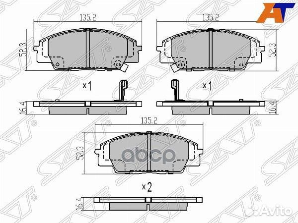 Колодки тормозные перед honda civic EN 06-12 ST