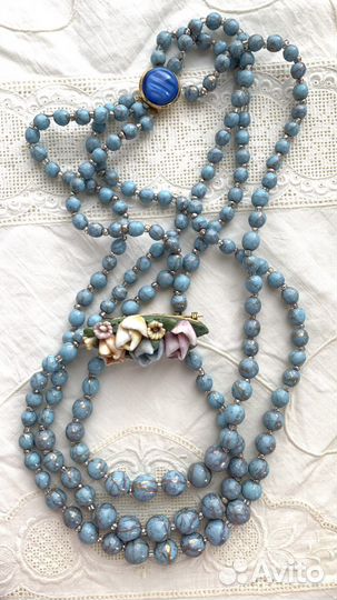 Винтажная брошь фарфор