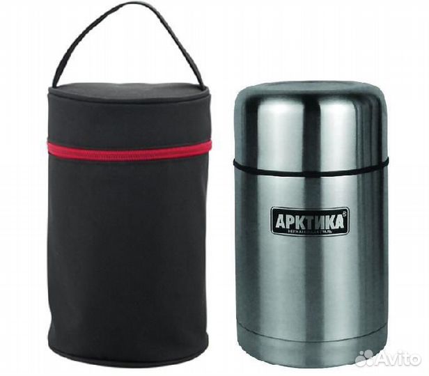 Термос вакуумный бытовой с широким горлом в чехле