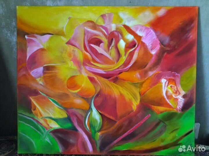 Картина маслом на холсте цветы