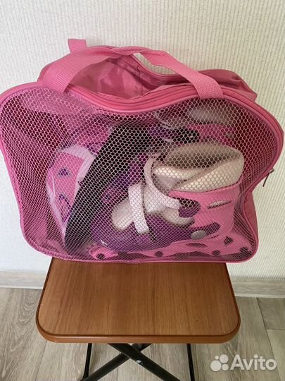 Детские ролики и защита для девочки р.31-34